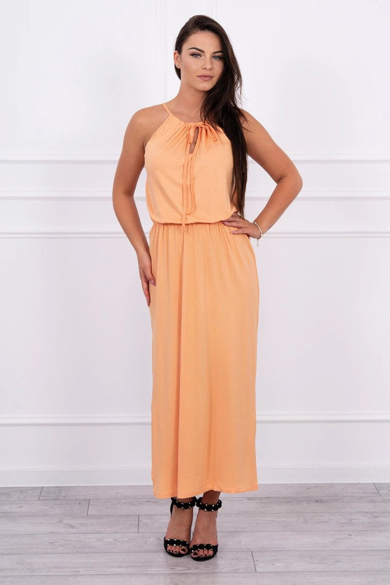 Sukienka boho z rozporkiem , Brzoskwiniowa uniwersalny , Sukienki , TR , 12722_1 , 8893 Odzież Damska Promocja Sukienki Wszystkie Produkty