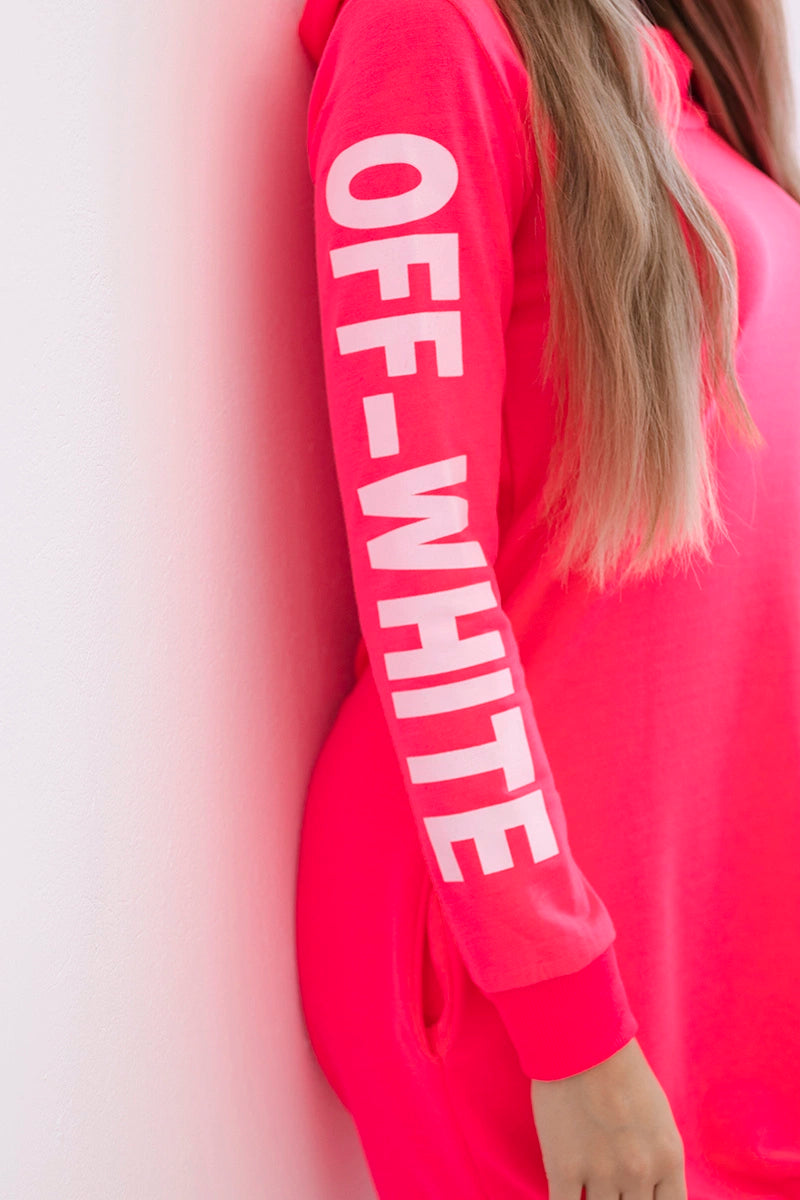 Sukienka Off White różowy neon , , , Moda Life Polska , 14686_4 , 62072