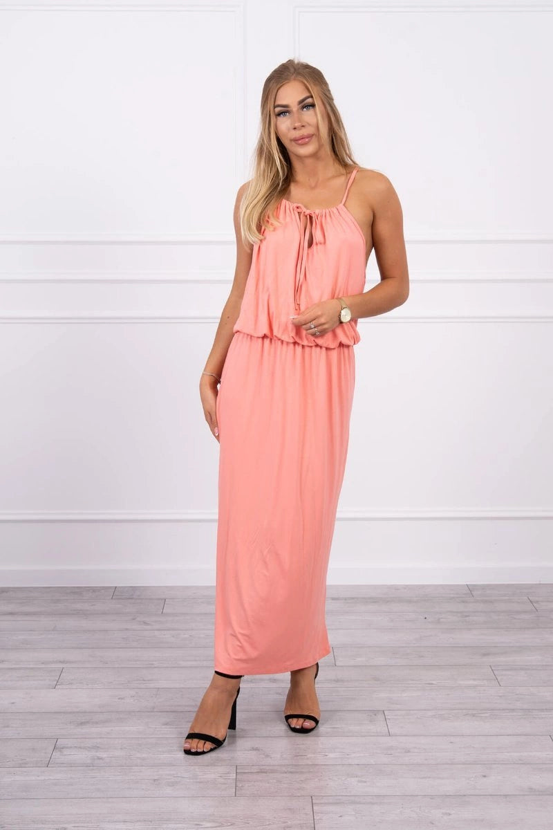 Sukienka boho z rozporkiem , Łososiowa uniwersalny , Sukienki , TR , 15478_5 , 8893 Odzież Damska Promocja Sukienki Wszystkie Produkty