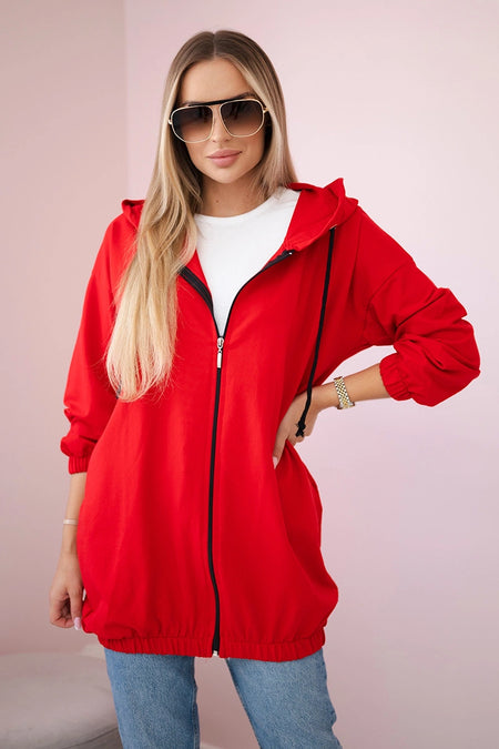 Bluza z nadrukiem "The world is yours" czerwona , , , Moda Life Polska , 18270_1 , 9117