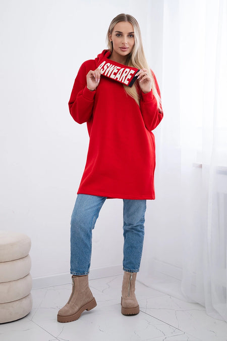 Bluza ocieplana z kapturem czerwona , , , Moda Life Polska , 20619_2 , 9304