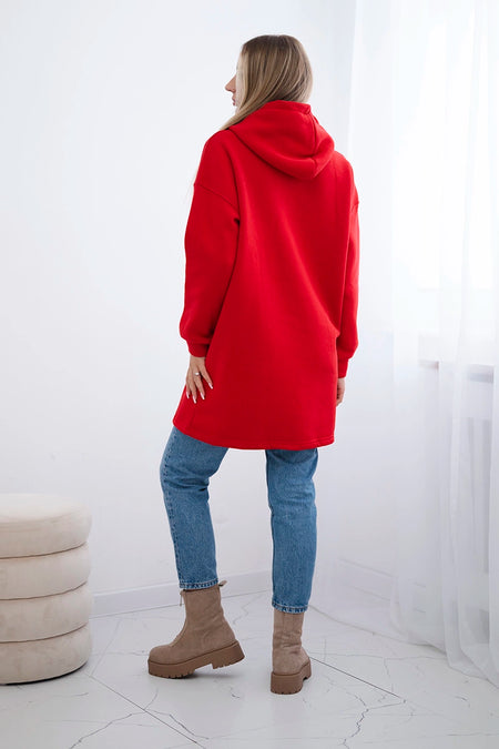 Bluza ocieplana z kapturem czerwona , , , Moda Life Polska , 20619_3 , 9304