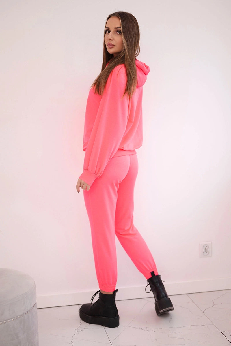 Komplet dresowy z kapturem różowy neon , , , Moda Life Polska , 21198_2 , 9337