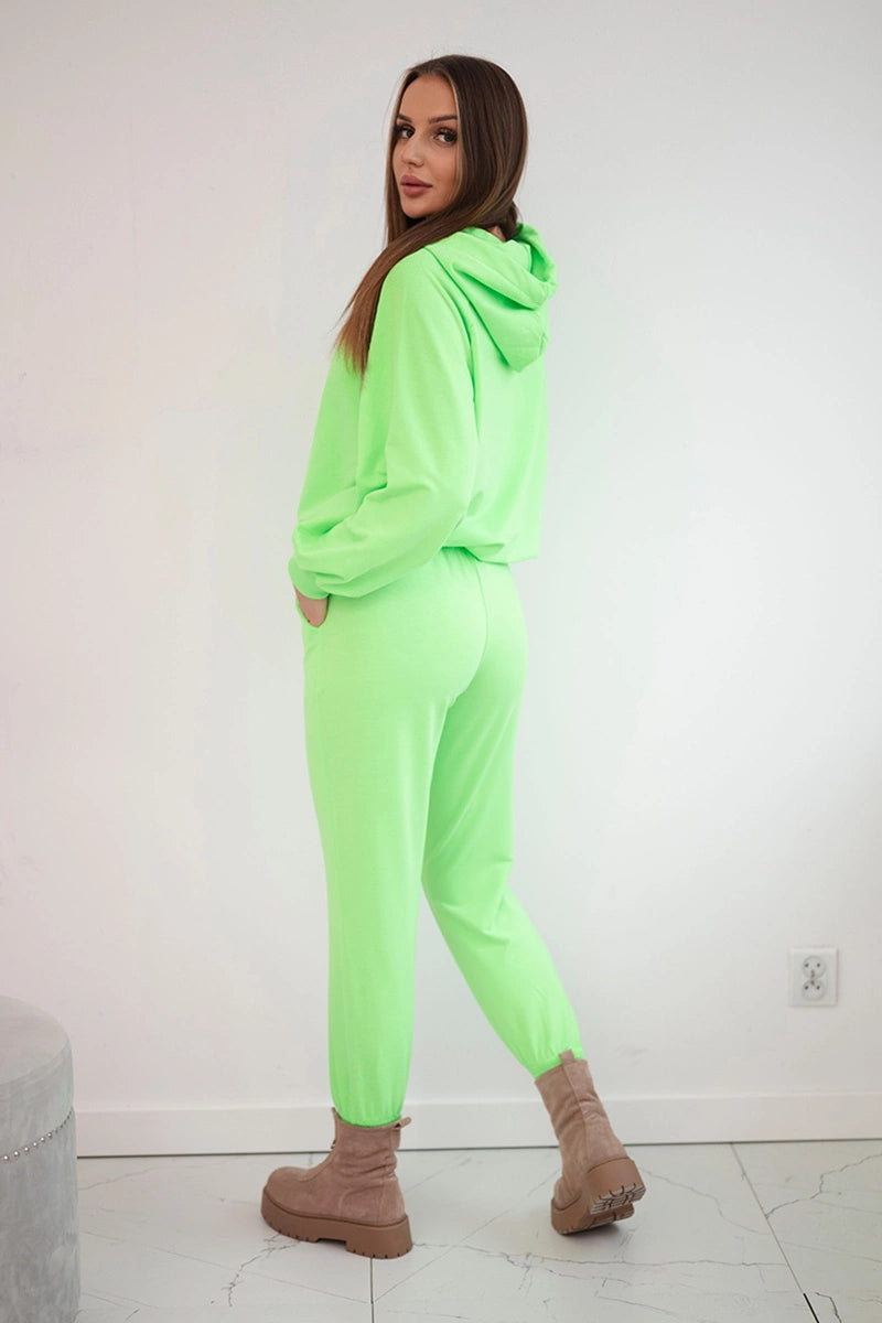 Komplet dresowy z kapturem zielony neon , , , Moda Life Polska , 21202_2 , 9337