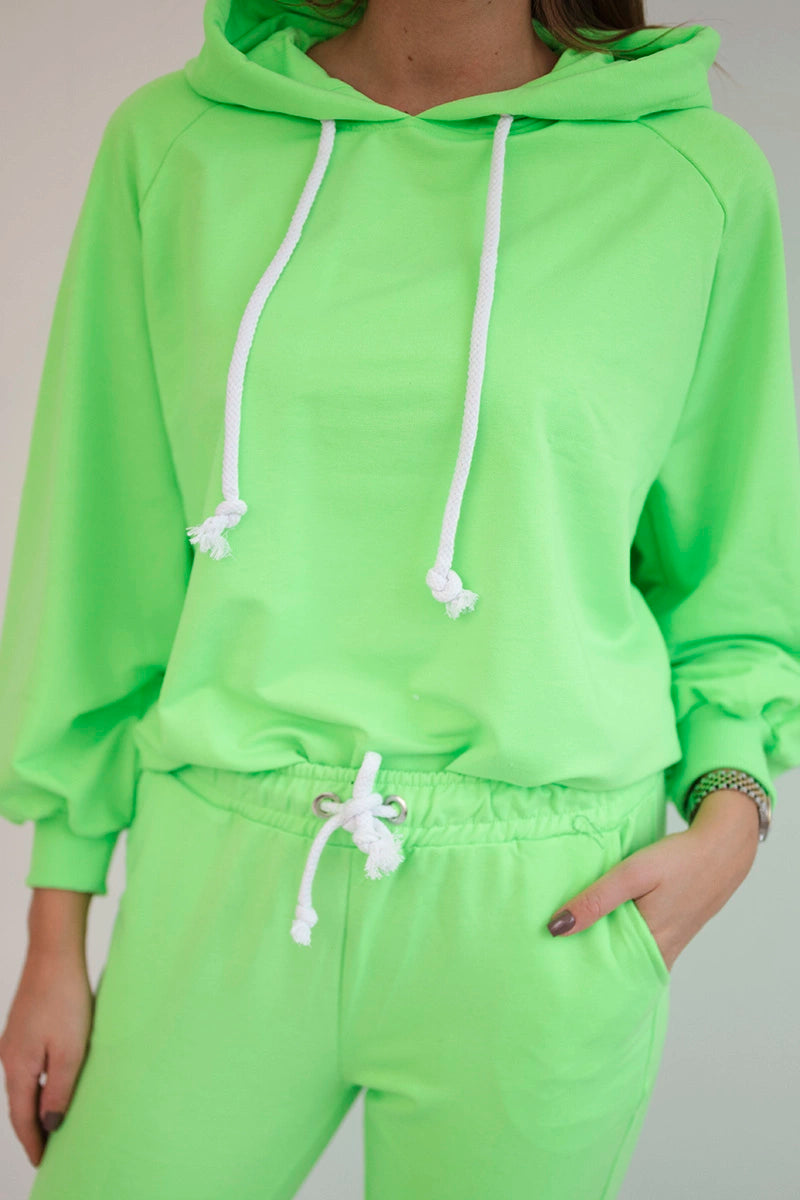 Komplet dresowy z kapturem zielony neon , , , Moda Life Polska , 21202_4 , 9337