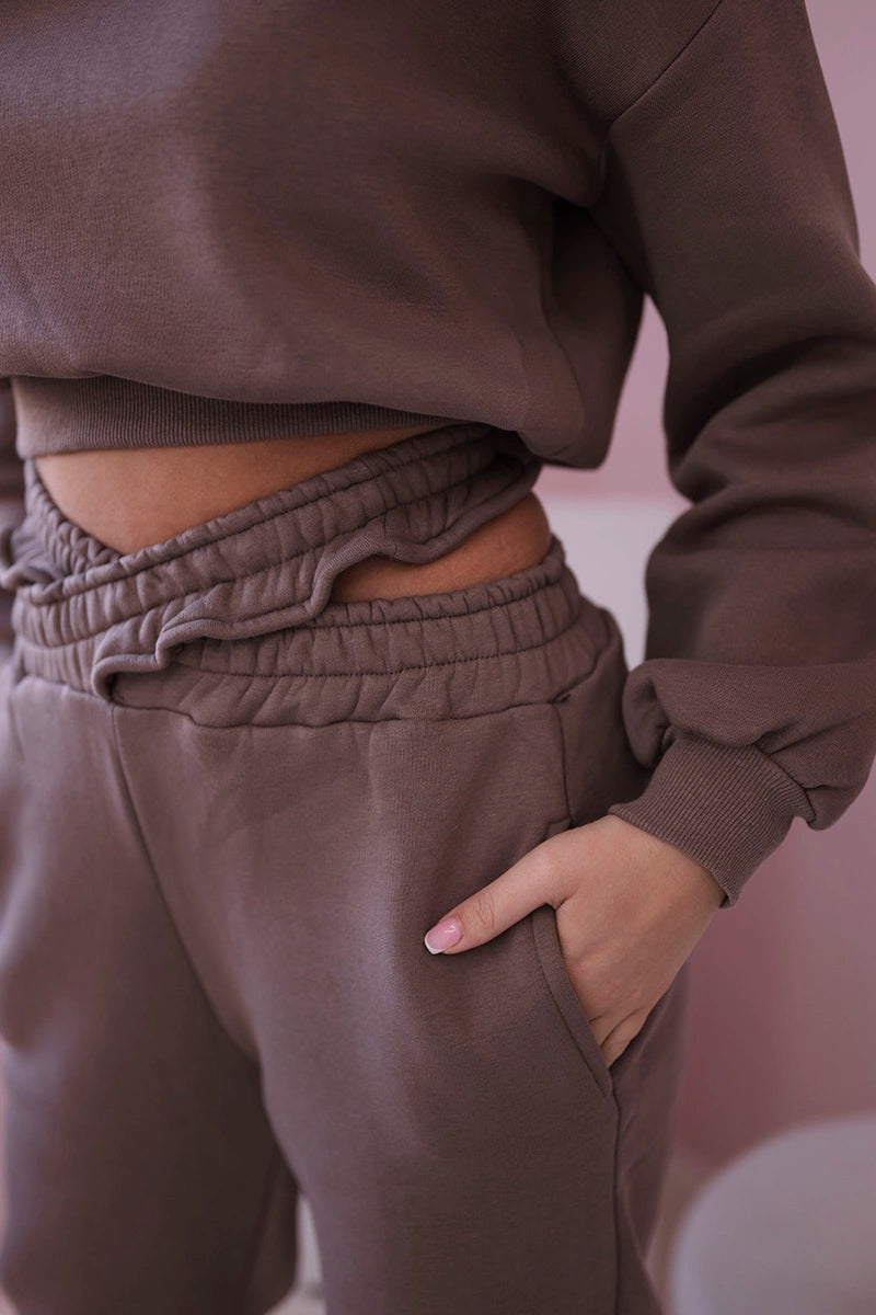 Komplet ocieplany z krótką bluzą mocca , , , Moda Life Polska , 21669_5 , 69416
