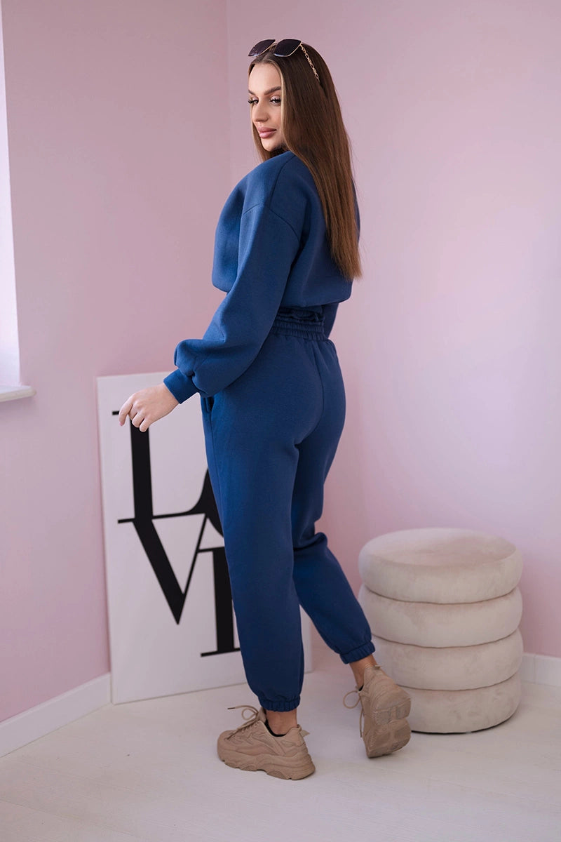 Komplet ocieplany z krótką bluzą jeansowy , , , Moda Life Polska , 21673_2 , 69416
