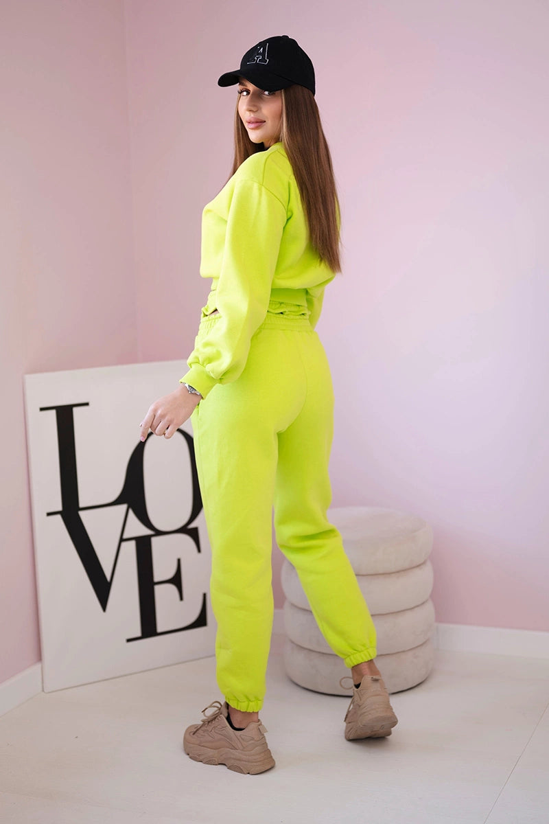 Komplet ocieplany z krótką bluzą pistacjowy , , , Moda Life Polska , 21675_2 , 69416
