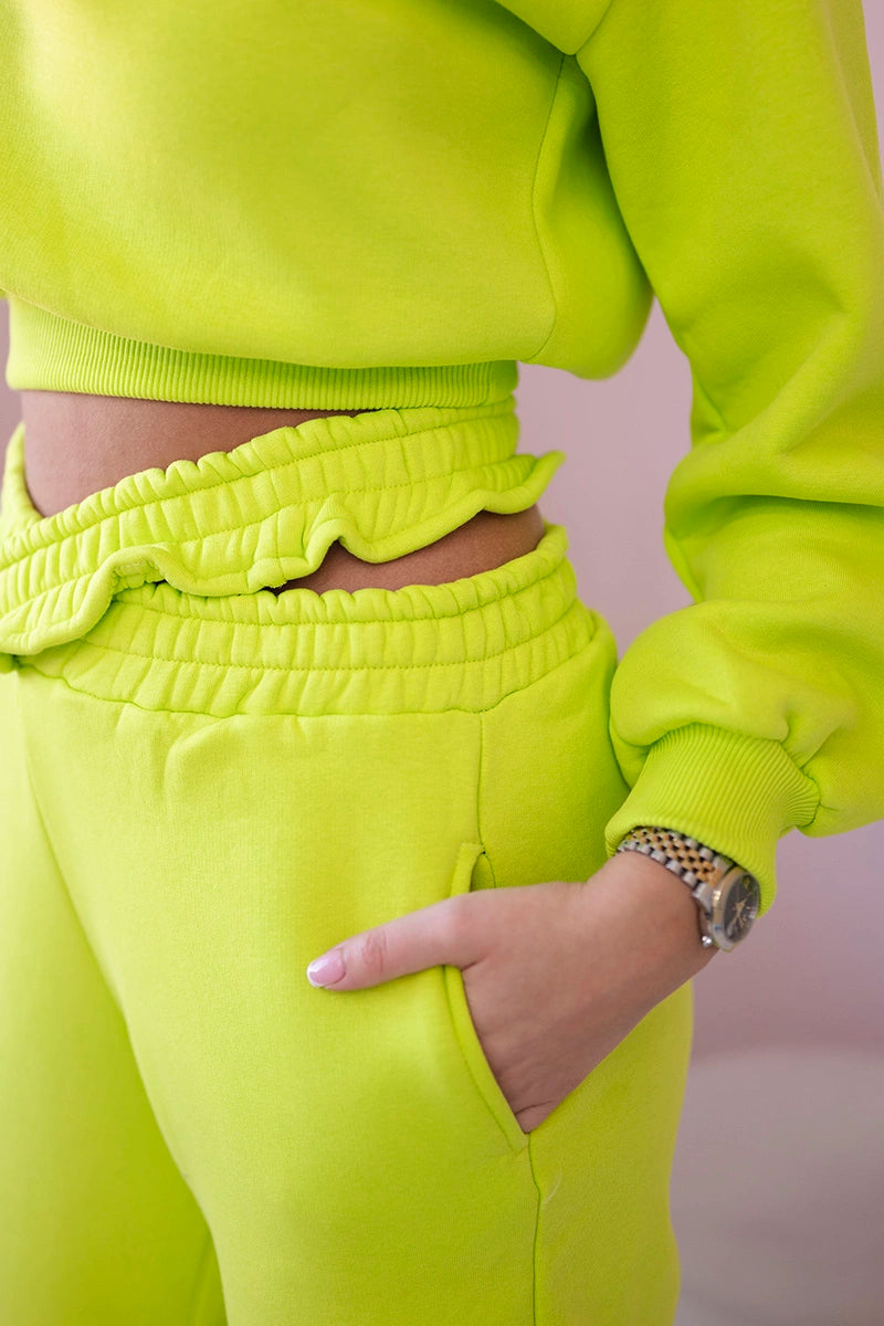 Komplet ocieplany z krótką bluzą pistacjowy , , , Moda Life Polska , 21675_5 , 69416