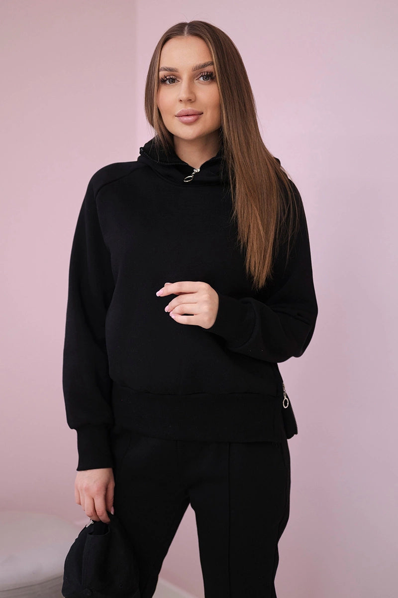 Komplet ocieplany z golfem i kapturem czarny , , , Moda Life Polska , 21739_3 , 9373