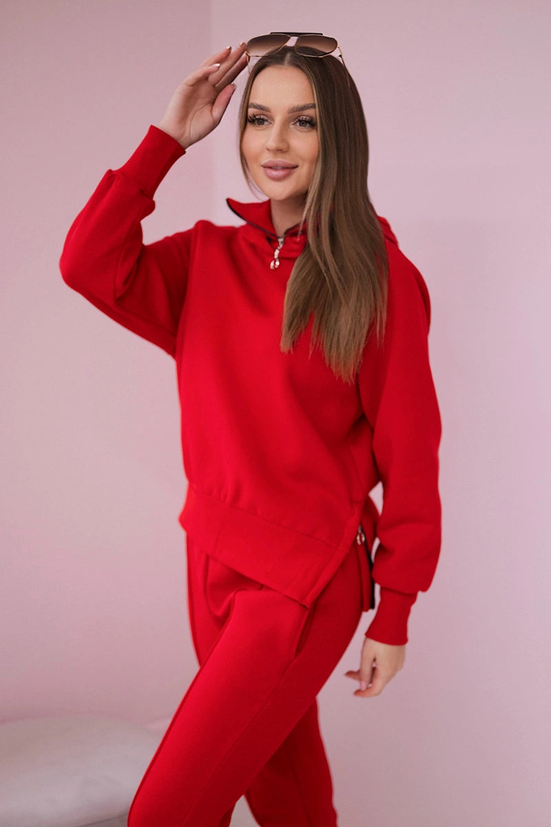 Komplet ocieplany z golfem i kapturem czerwony , , , Moda Life Polska , 21741_3 , 9373