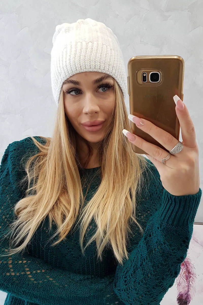 Czapka z polarem Anna K238 biała , , , Moda Life Polska , 22322_1 , K238