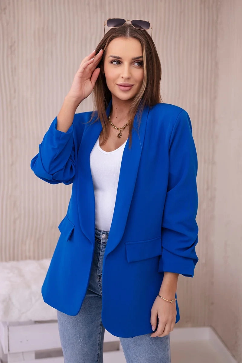 Marynarka z klapami elegancka , Chabrowy uniwersalny , Narzutki , IT , 23843_2 , 9709 Moda Włoska Narzutki Odzież Damska Wszystkie Produkty