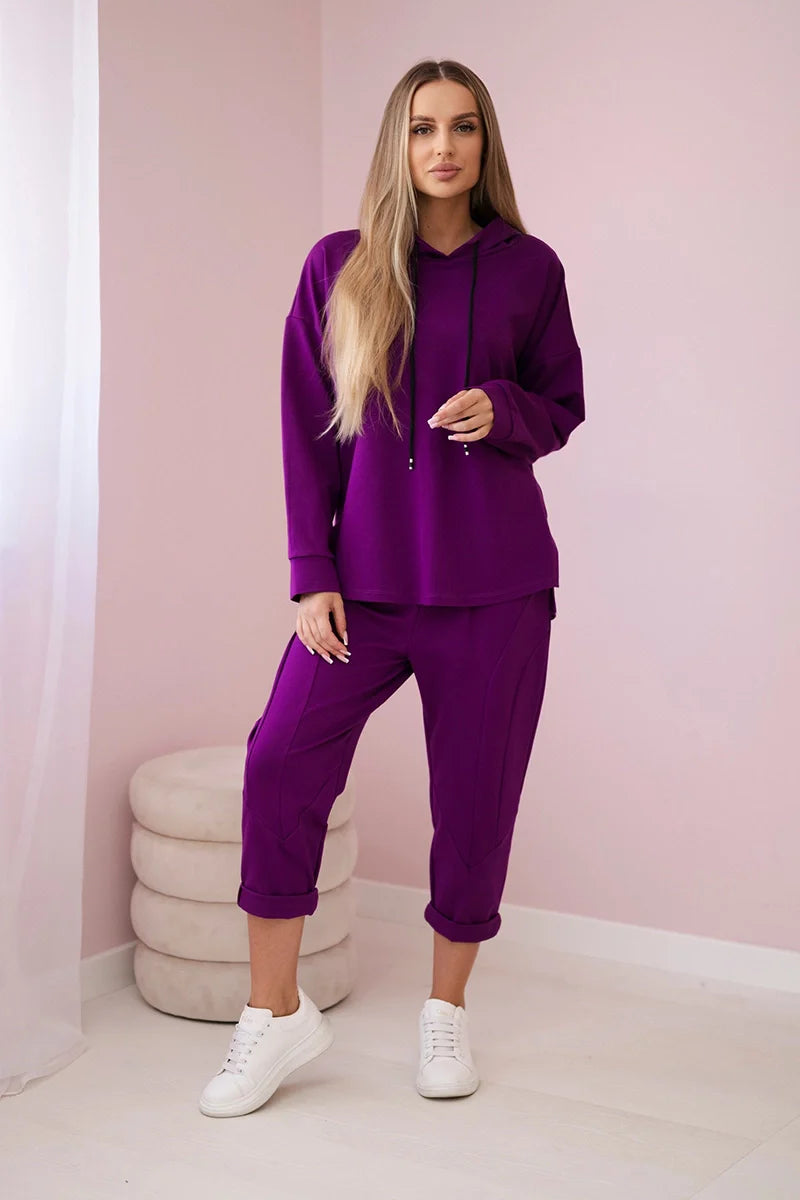 Komplet Punto Milano Winter bluza z kapturem + spodnie , Ciemny Fioletowy uniwersalny , Komplety , IT , 29774_1_a7cb646a-cd08-45ed-84e1-6a3da5684e25 , 7036T Komplety Odzież Damska Wszystkie Produkty