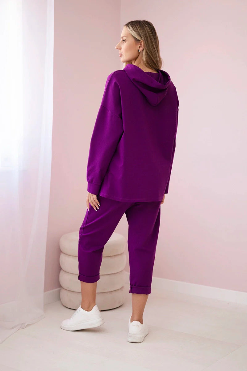 Komplet Punto Milano Winter bluza z kapturem + spodnie , Ciemny Fioletowy uniwersalny , Komplety , IT , 29774_2_e5f76cd0-ac57-47e8-99b2-3f9ca657f40d , 7036T Komplety Odzież Damska Wszystkie Produkty