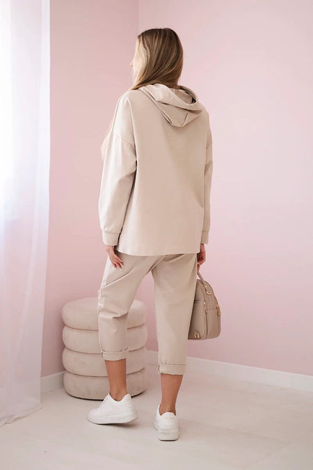 Komplet Punto Milano Winter bluza z kapturem + spodnie , Beżowy uniwersalny , Komplety , IT , 29776_2_759dfce4-3b10-4da4-b93f-48f5aa17ac50 , 7036T Komplety Odzież Damska Wszystkie Produkty