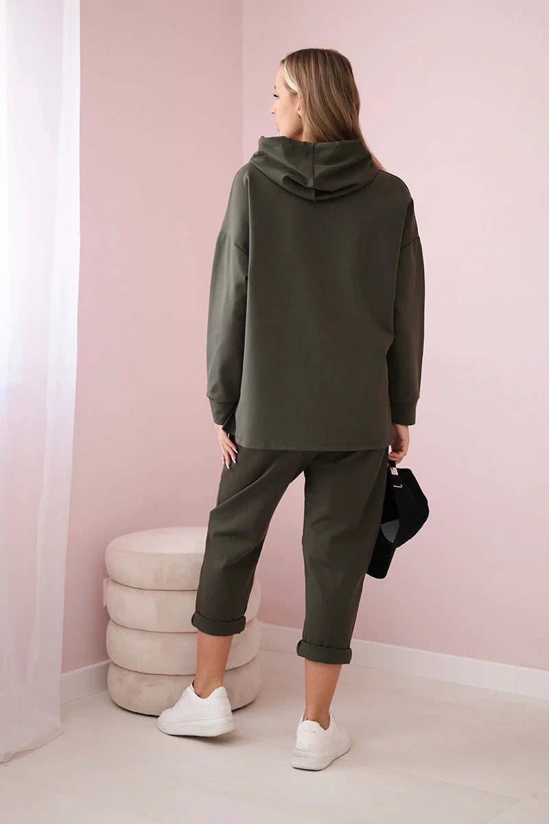 Komplet Punto Milano Winter bluza z kapturem + spodnie , Khaki uniwersalny , Komplety , IT , 29777_2_03c78171-7dc9-44fe-8cff-cb655eb4c00c , 7036T Komplety Odzież Damska Wszystkie Produkty