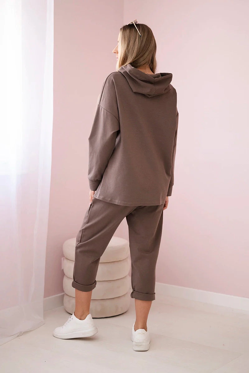 Komplet Punto Milano Winter bluza z kapturem + spodnie , Fango uniwersalny , Komplety , IT , 29778_2_d6c8f1fb-06bc-4cd1-bf15-eb65a778e24f , 7036T Komplety Odzież Damska Wszystkie Produkty