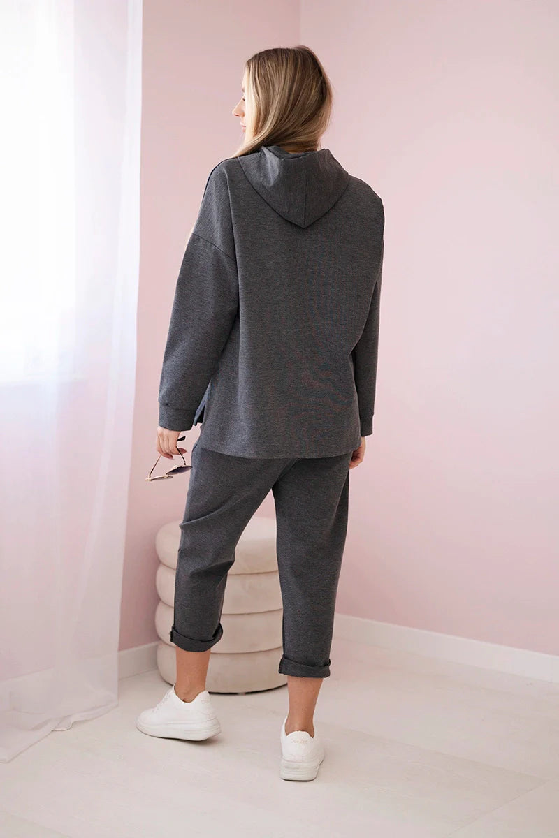 Komplet Punto Milano Winter bluza z kapturem + spodnie , Grafitowy uniwersalny , Komplety , IT , 29779_2_f0059eaa-792f-437f-b124-a3bc87153e9b , 7036T Komplety Odzież Damska Wszystkie Produkty