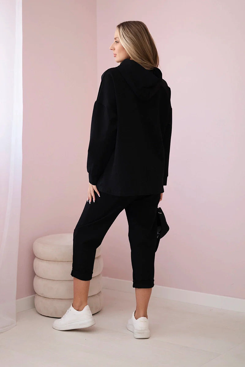 Komplet Punto Milano Winter bluza z kapturem + spodnie , Czarny uniwersalny , Komplety , IT , 29780_2_9f75b3f9-e4cf-4e81-bcb8-7bc18cab193b , 7036T Komplety Odzież Damska Wszystkie Produkty