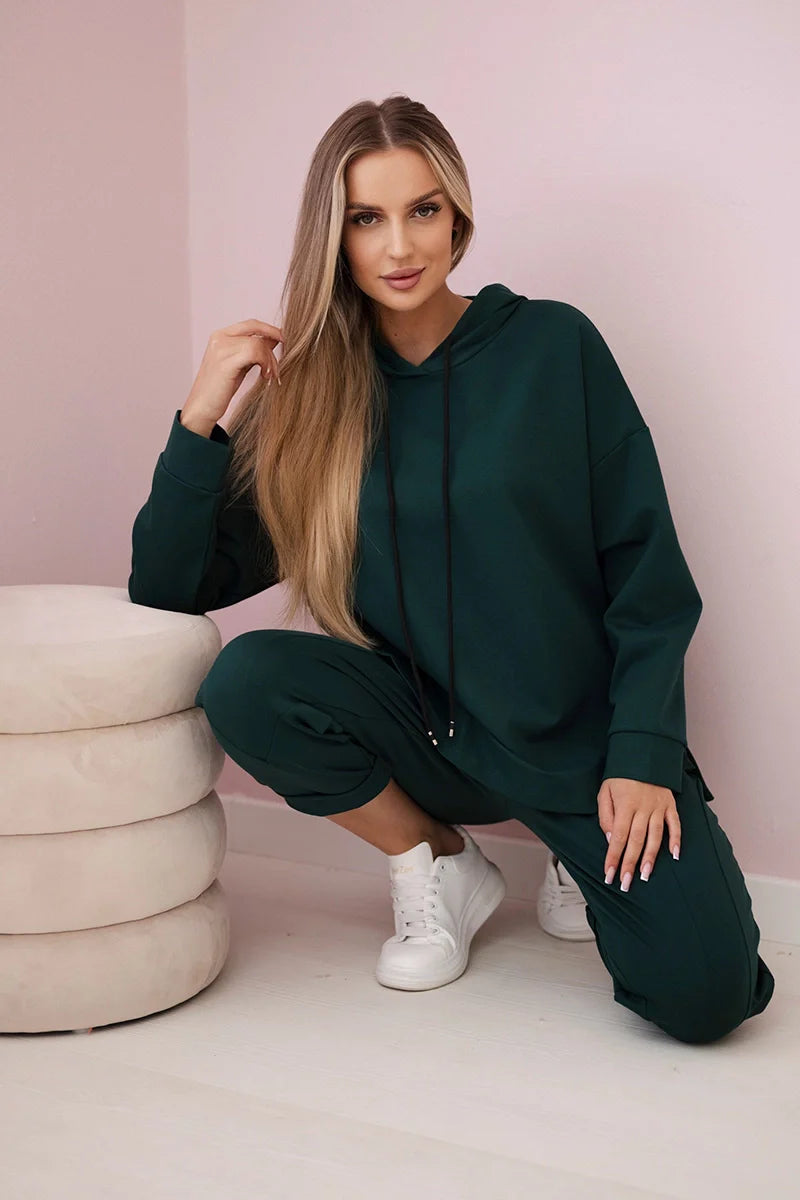 Komplet Punto Milano Winter bluza z kapturem + spodnie , Ciemny Zielony uniwersalny , Komplety , IT , 29781_3_7628f10b-0c6f-46b1-bf99-3d1cb38dbbdb , 7036T Komplety Odzież Damska Wszystkie Produkty