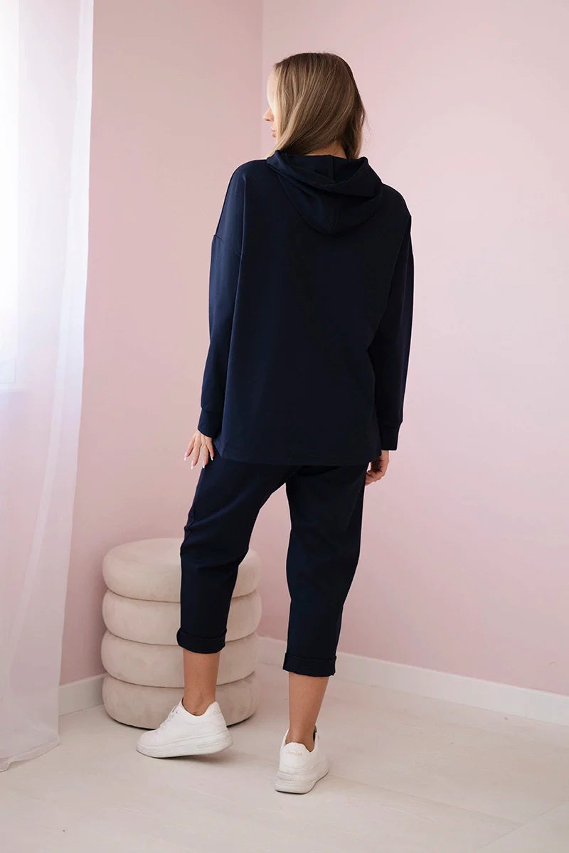 Komplet Punto Milano Winter bluza z kapturem + spodnie , Granatowy uniwersalny , Komplety , IT , 29782_2_f21e6757-5482-4a71-9510-0107f931fdac , 7036T Komplety Odzież Damska Wszystkie Produkty