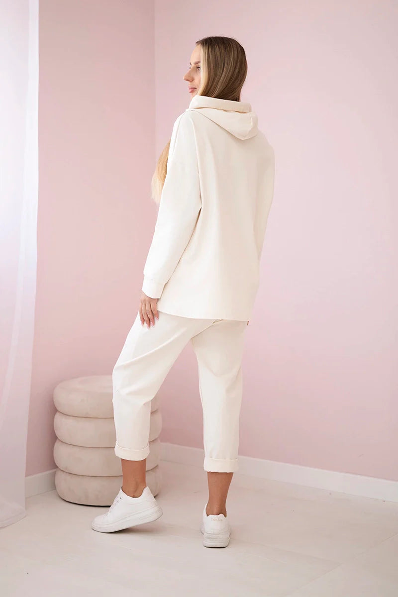 Komplet Punto Milano Winter bluza z kapturem + spodnie , Jasny Beżowy uniwersalny , Komplety , IT , 29783_2_a1681980-e056-4bd8-9f39-d2b7487edceb , 7036T Komplety Odzież Damska Wszystkie Produkty