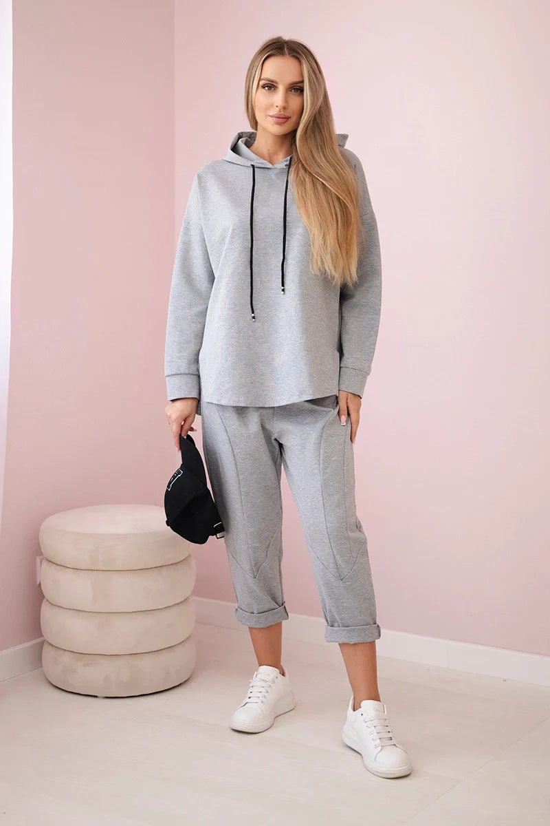 Komplet Punto Milano Winter bluza z kapturem + spodnie , Szary uniwersalny , Komplety , IT , 29784_1_88bf1a7d-57c9-432f-93e8-69910ae4afa7 , 7036T Komplety Odzież Damska Wszystkie Produkty