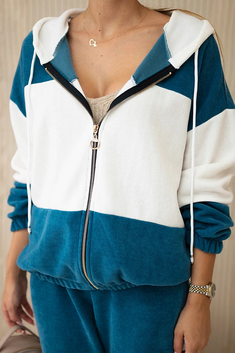 Komplet prążkowany welur bluza + spodnie , Morski uniwersalny , Komplety , IT , 29847_4_ab7c804d-1593-46b0-9d51-ba906574f6a0 , 6650 Komplety Odzież Damska Wszystkie Produkty