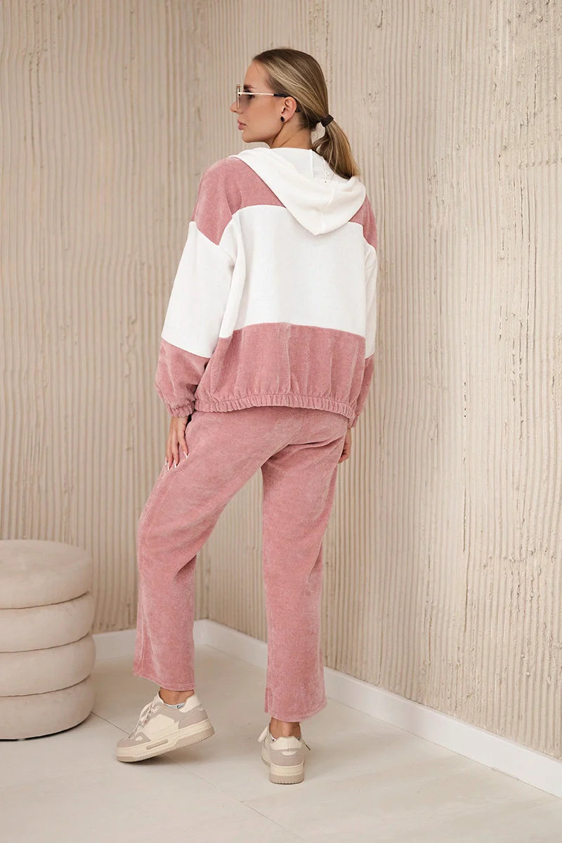 Komplet prążkowany welur bluza + spodnie , Ciemny różowy uniwersalny , Komplety , IT , 29852_2_cd566dc9-7cc4-4d2c-a456-4245c9d5d03d , 6650 Komplety Odzież Damska Wszystkie Produkty