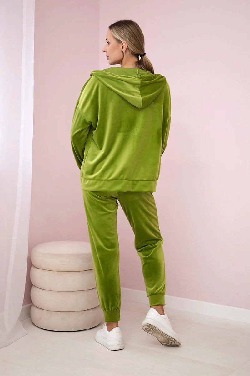 Komplet welurowy bluza z kapturem + spodnie , Kiwi uniwersalny , Komplety , IT , 29918_2_39e5554c-22fc-404f-9b98-69af181879f1 , 6106 Komplety Odzież Damska Wszystkie Produkty