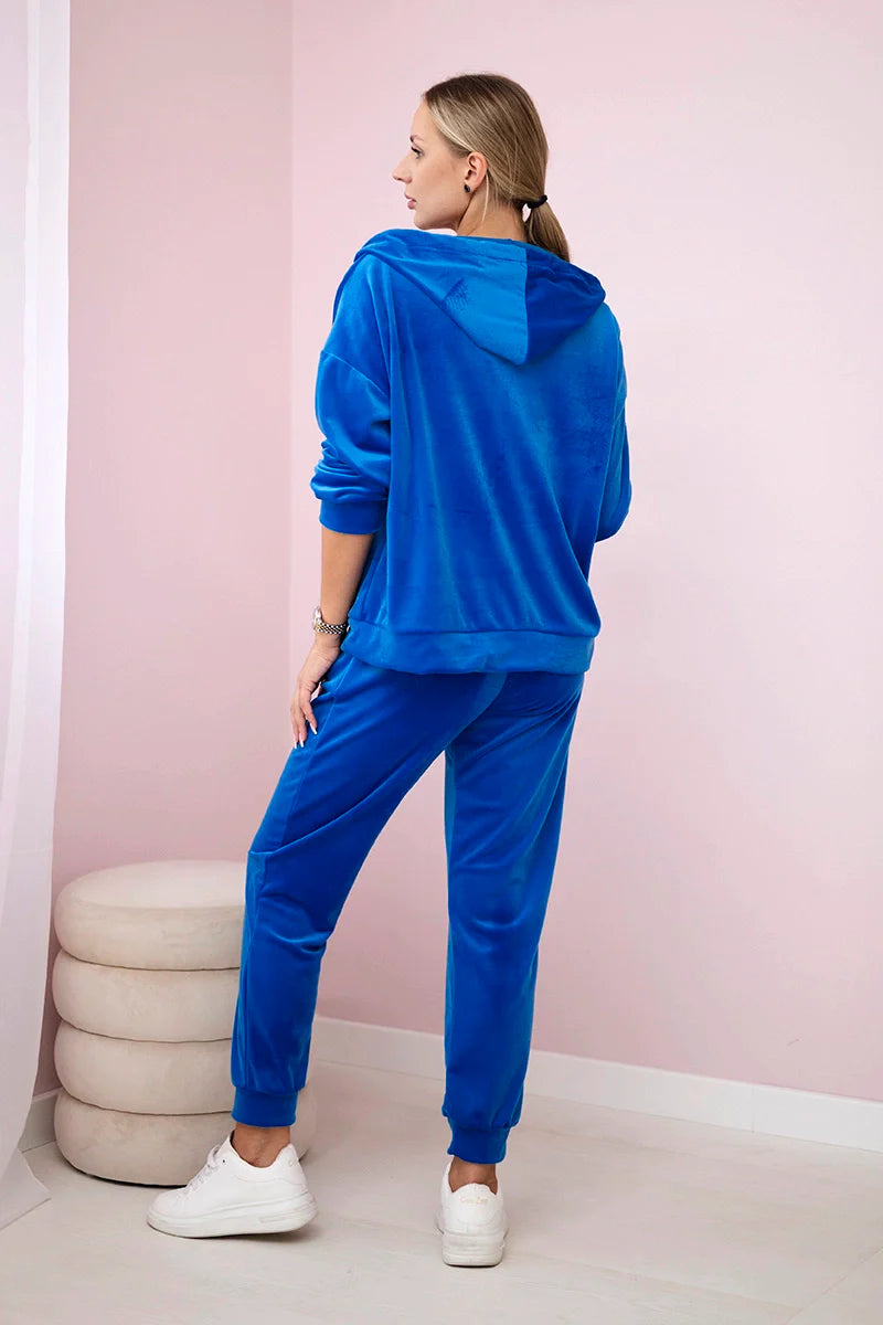 Komplet welurowy bluza z kapturem + spodnie , Chabrowy uniwersalny , Komplety , IT , 29986_2_9415e379-bb5a-4413-bdd6-d098af571215 , 6106 Komplety Odzież Damska Wszystkie Produkty