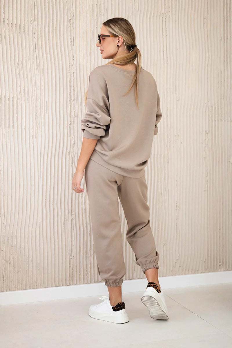 Komplet bluza + spodnie masełko , ciemny beżowy uniwersalny , Komplety , IT , 30134_2_da2fa087-23c7-466d-9446-bac7e534cd1e , 7065P Komplety Odzież Damska Wszystkie Produkty