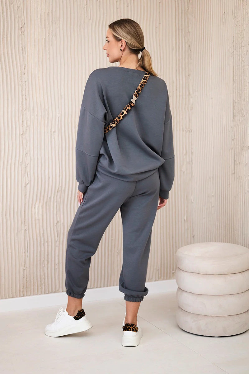 Komplet bluza + spodnie masełko , grafitowy uniwersalny , Komplety , IT , 30139_2_d66c6bb6-bfca-4c4d-b6fa-49544aab807d , 7065P Komplety Odzież Damska Wszystkie Produkty