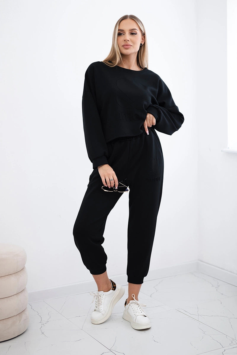 Komplet z wiskozy Amour bluza + spodnie czarny , , , Moda Life Polska , 30253_1 , 7138