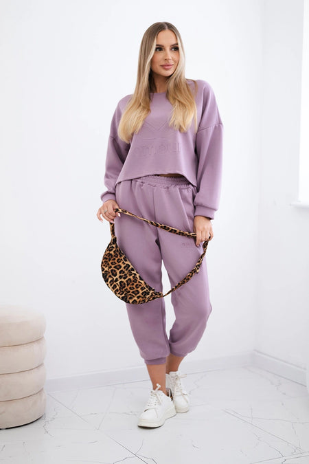 Komplet z wiskozy Amour bluza + spodnie ciemny różowy , , , Moda Life Polska , 30256_1 , 7138