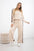 Komplet z wiskozy z lampasami w panterkę beżowy , , , Moda Life Polska , 30333_1 , 7115