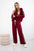 Komplet z wiskozy z lampasami w panterkę bordowy , , , Moda Life Polska , 30338_1 , 7115
