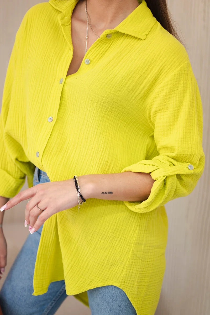 Koszula bawełniana muślinowa oversize , Kiwi uniwersalny , Bluzki , IT , 31067_3 , ART208 barter Bluzki Nowości Odzież Damska Wszystkie Produkty