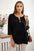 Bluzka koszulowa z haftowanym wzorem czarna , , , Moda Life Polska , 31235_1 , IT-67