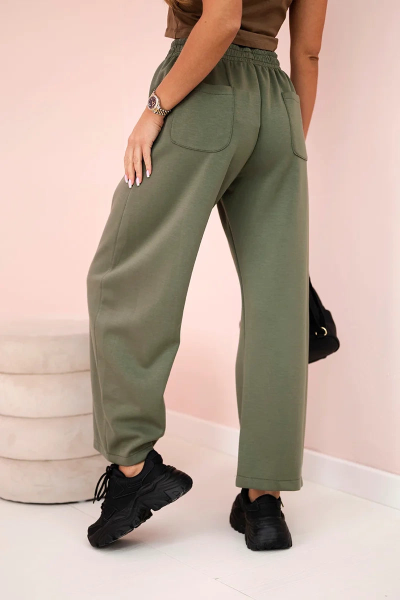 Spodnie masełko wiązane w pasie khaki , , , Moda Life Polska , 31247_4 , 7305