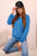 Bluza damska z nadrukiem i okrągłym dekoltem chabrowa , , , Moda Life Polska , 32776_1 , 69503