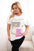 Bluzka damska bawełniana Plus Size ze złotym napisem , Biały + zielony uniwersalny , Bluzki , IT , 33009_1 , 1275 Bluzki Moda Włoska Nowości Odzież Damska plussize wiosna Wszystkie Produkty