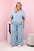 Komplet damski Plus Size z tencelu bluzka i spodnie z wiązaniem jasno jeansowy , , , Moda Life Polska , 33033_1 , 51013