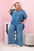 Komplet damski Plus Size z tencelu bluzka i spodnie z wiązaniem jeansowy , , , Moda Life Polska , 33036_1 , 51013