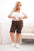 Spodenki damskie bawełniane Plus Size z paskiem brązowe , , , Moda Life Polska , 33117_1 , ART52231
