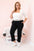 Spodnie damskie bawełniane Plus Size z paskiem czarne , , , Moda Life Polska , 33125_1 , ART52293-4