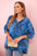 Bluzka damska bawełniana z podwijanym rękawem i wzorem paisley , Chabrowa uniwersalny , Bluzki , IT , 33559_1 , 25290 Bluzki Moda Włoska Nowości Odzież Damska Wszystkie Produkty