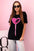 T-shirt damska oversize z sercem i frędzlami z krótkim rękawem czarna , , , Moda Life Polska , 33872_1 , 69929