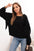 Bluza damska masełkowa z ozdobnymi rękawami , Czarna uniwersalny , Bluzy , IT , 34083_1 , ART0324 Bluzy Moda Włoska Nowości Odzież Damska Wszystkie Produkty